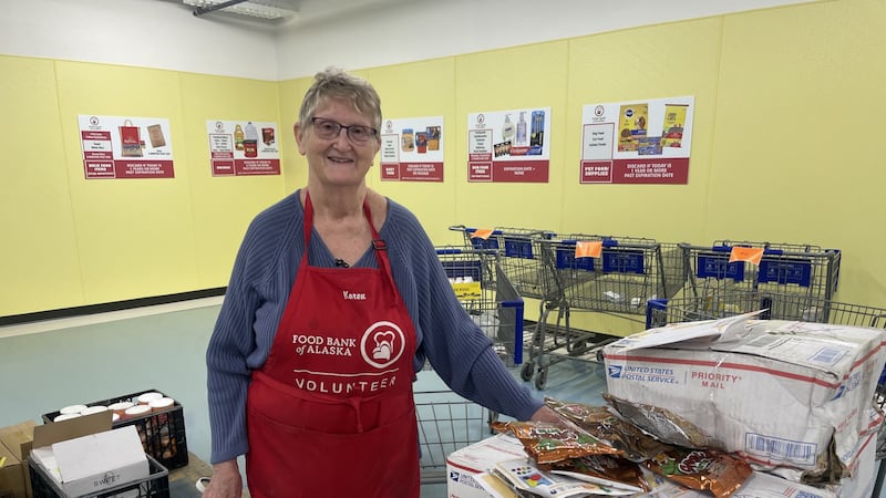 Food Bank of Alaska volunteer Karen Burnett.