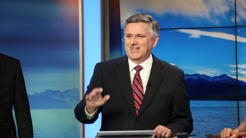 Longtime Alaska's News Source anchor Mike Ross anchors his final newscast on Thursday, Aug....
