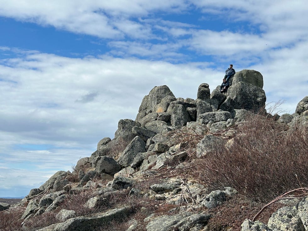 Jordan Rodenberger and Tyler Lane taking in the views of Finger Mountain.