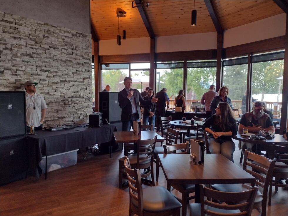 U.S. House candidate Nick Begich greeted supporters Tuesday night at the Chop House on Lake...