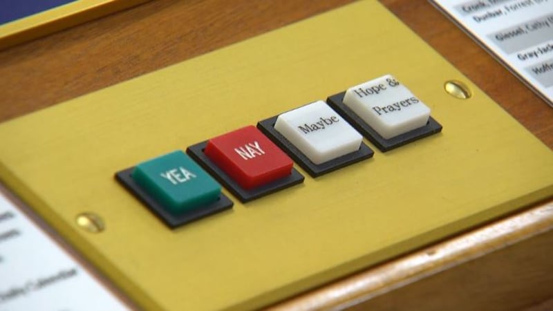 A close-up inside the Alaska Senate chambers. January 2025.