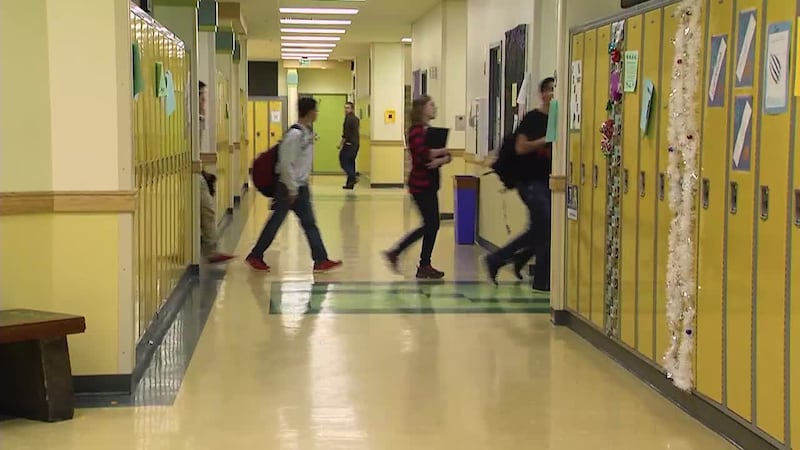 Anchorage School District classrooms, hallways, and students