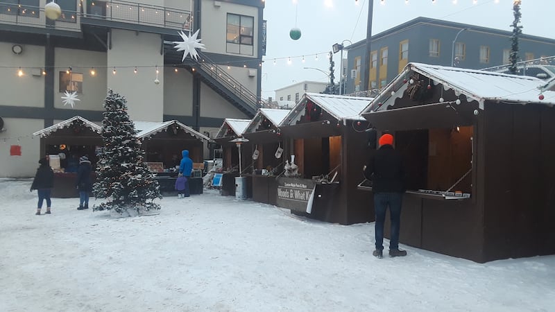Anchorage Downtown Christmas Market features local vendors.