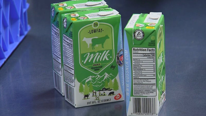 Milk being served at Nunaka Valley Elementary School