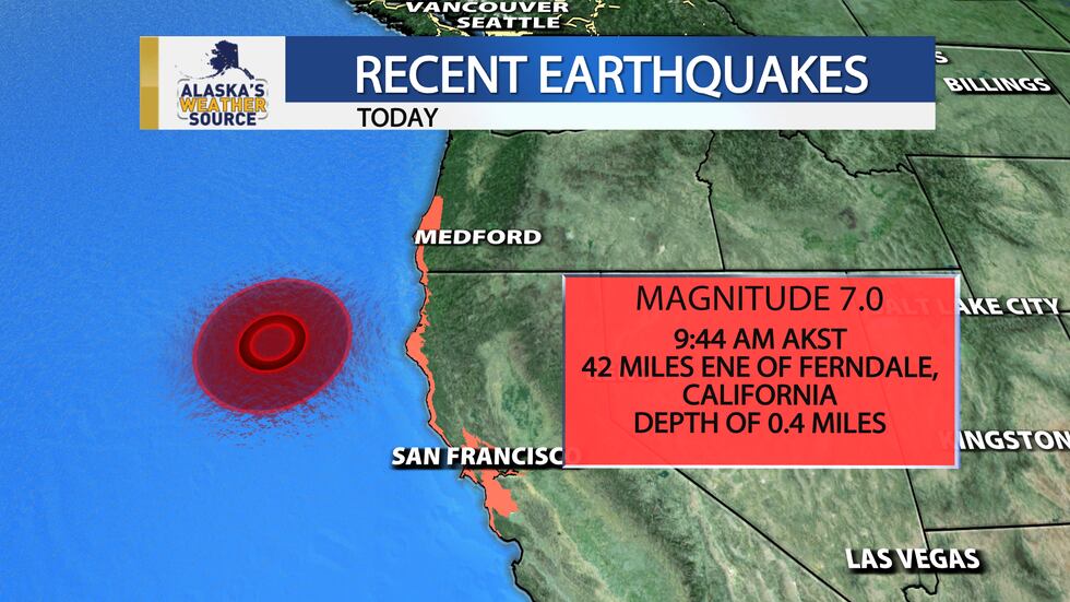 A magnitude 7.0 earthquake struck just off the coast of California, with tsunami warnings in...