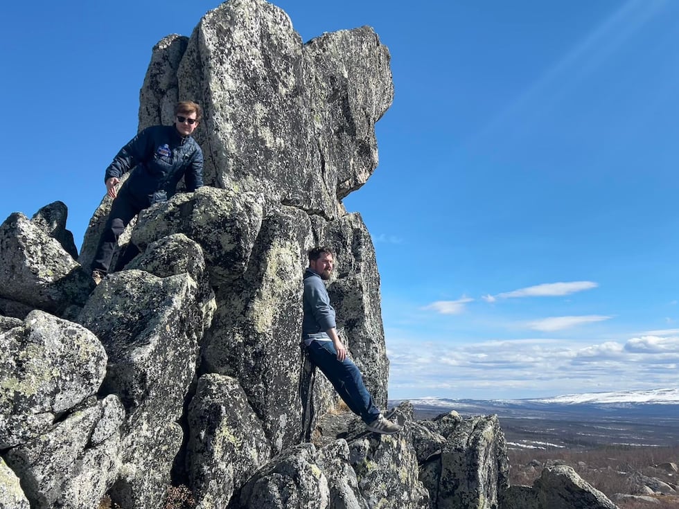 Jordan Rodenberger and Tyler Lane taking in the views of Finger Mountain.