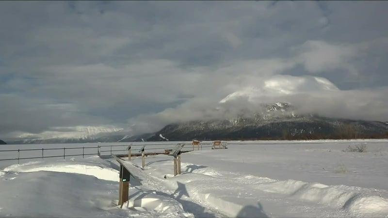 Clouds rest on the mountains near Turnagain Pass.