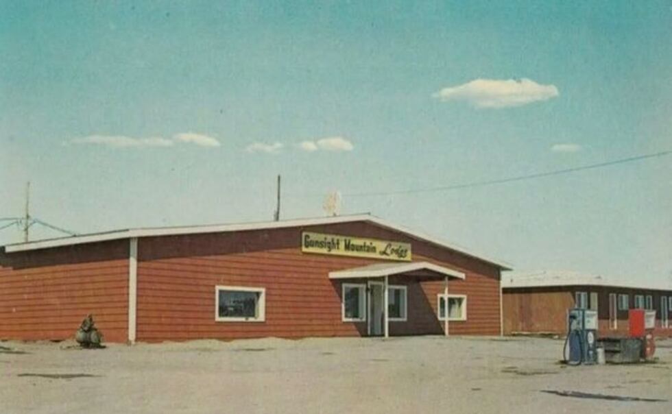 The original Gunsight Mountain Lodge building.