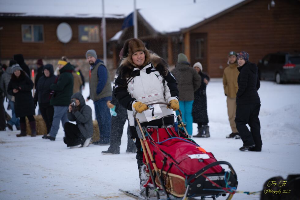 Jody Potts-Joseph smiles as she sets off down the trail of the 2025 Copper Basin 300.