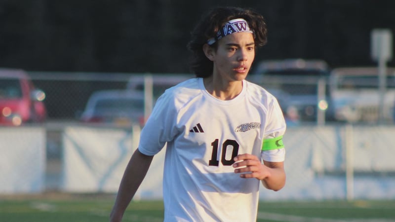 Hutchison's Dylan Skaggs plays in a soccer match for the program