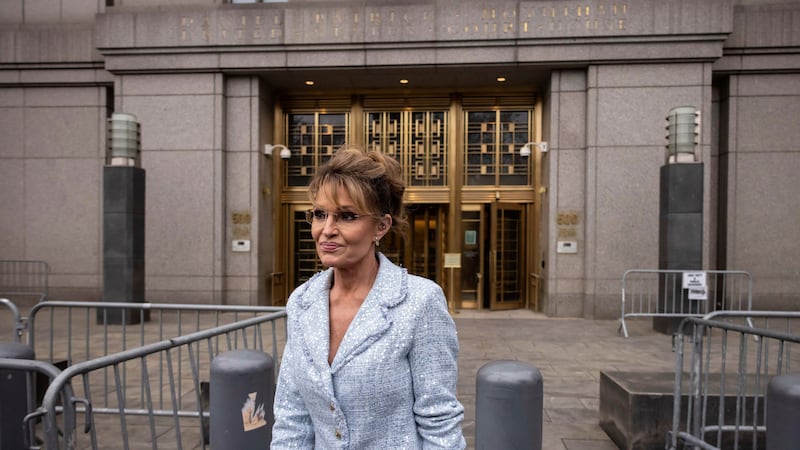 Former Alaska Gov. Sarah Palin leaves Manhattan federal court, after testifying in her...