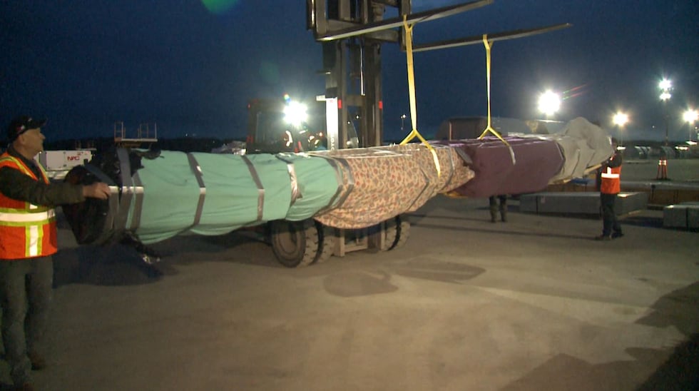 New Iditarod burled arch on flight to Nome