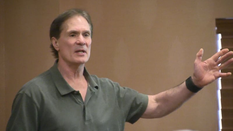 Iditarod chief veterinarian Dr. Stuart Nelson at the rookie meeting in 2024.