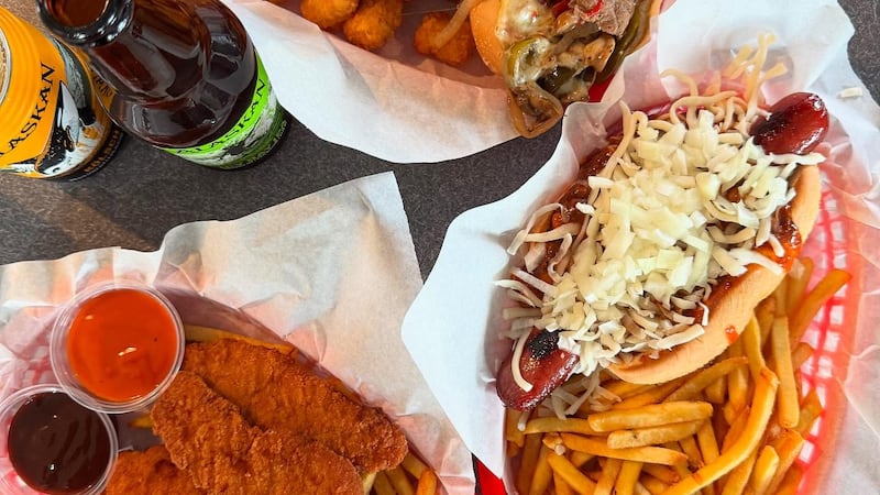 Dinner at the Tundra Tavern in Adak, Alaska.