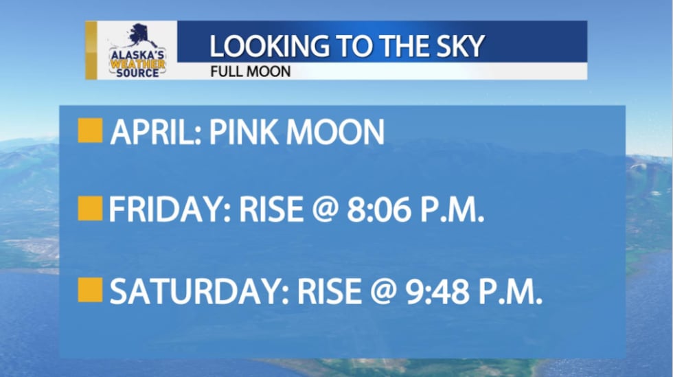The full pink moon will rise at 8:06 p.m. Friday night.
