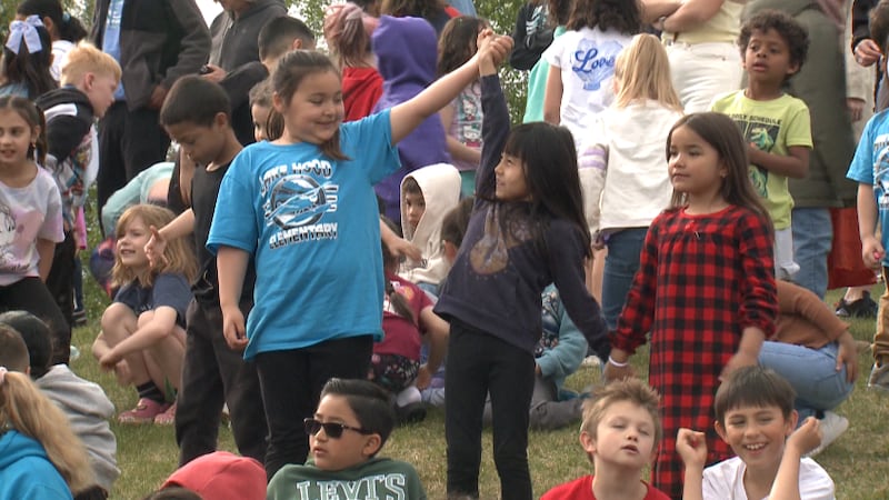 Students at Lake Hood Elementary celebrate the last day of school
