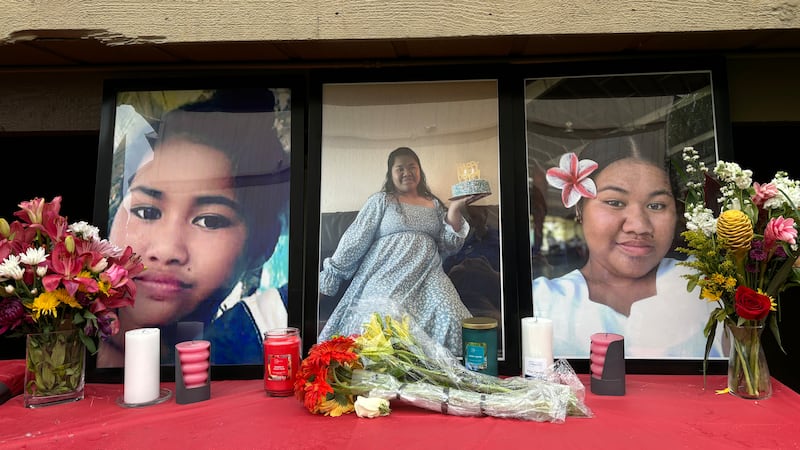 Leafa's loved ones gathered outside the Greenbriar Apartments where Leafa was shot by police...