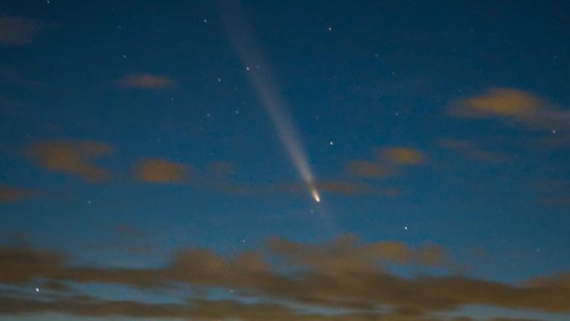 Houston DeLosh took a picture of the comet Monday night over the Massena International Airport.