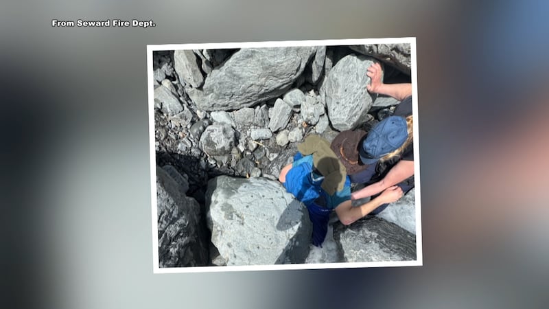 Kell Morris, 61, was rescued over the weekend after a 700-pound boulder fell on top of him...