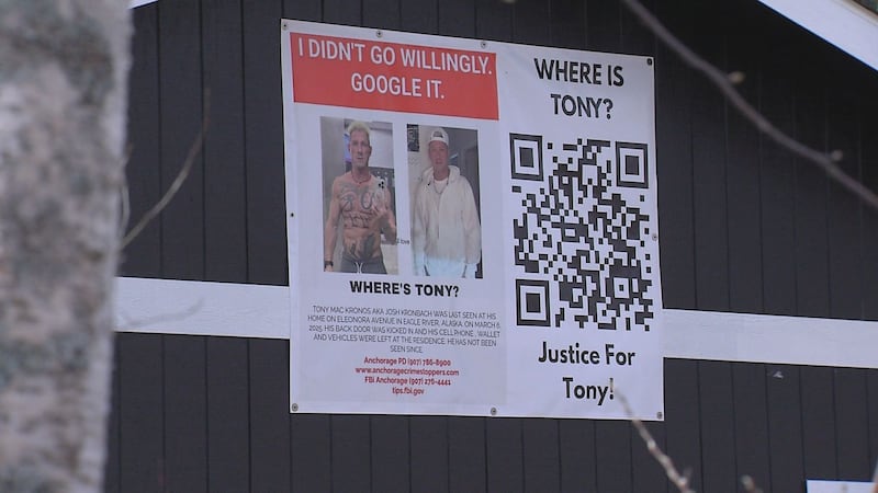 Last week friends of Tony Kronos put up a large sign on the back of Kronos' home indicating he...