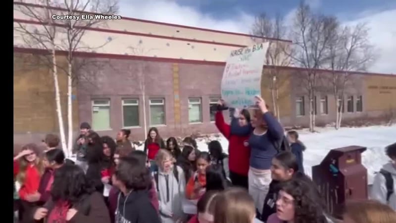 Anchorage student protest of BSA funding bill