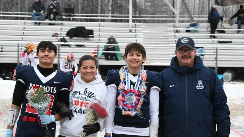 AJ and Patrick Melvin on senior day at North Pole High School