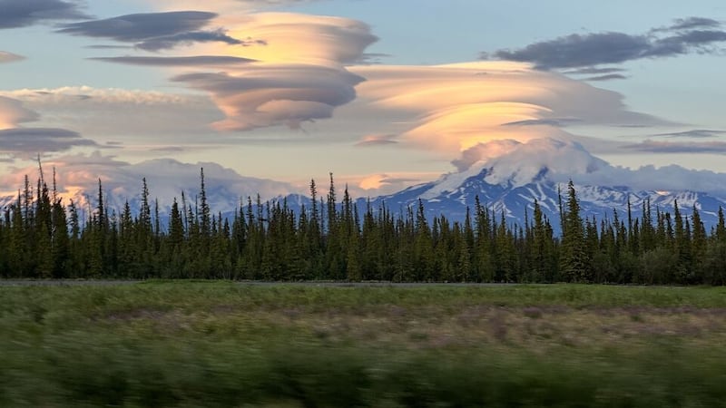 Lieba Putnam captured this stunning shot of Lenticular Clouds forming just north of Glennallen...