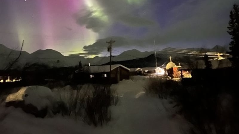 The Northern Lights dance in the sky above Arctic Village, as captured by Candice Ross.