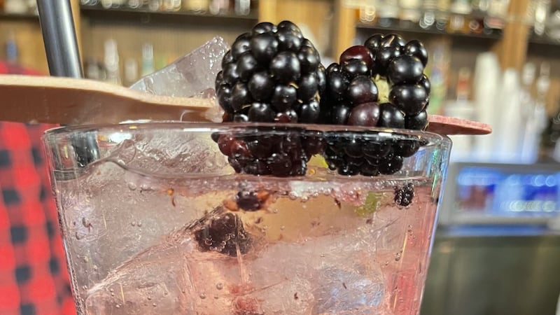 Blueberry vanilla press mocktail.