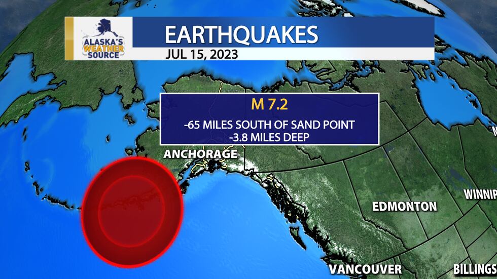 A tsunami warning extends along much of the southern coast of Alaska.