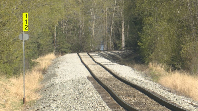 A stretch of railroad that the Fish Creek connector would run alongside if completed