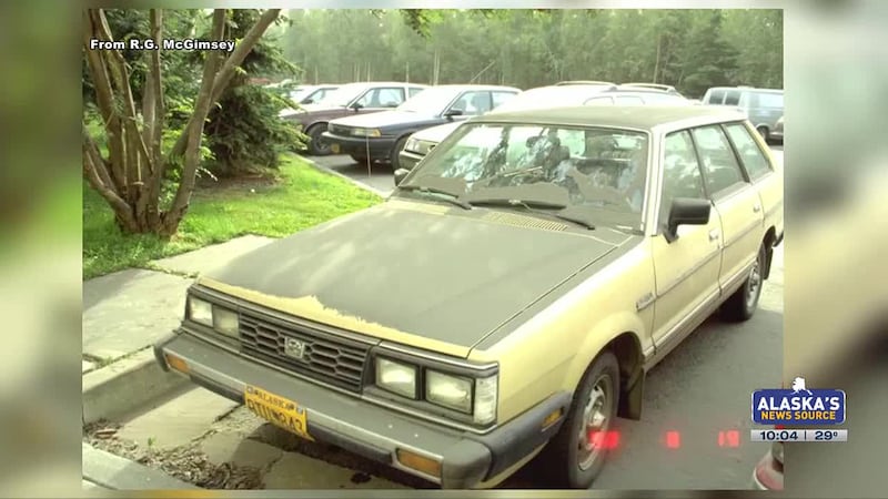 Car covered ash after 1992 eruption.