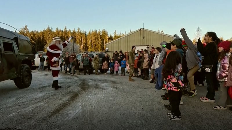 Santa Claus visits Yakutat, Alaska on Dec. 18, 2024.