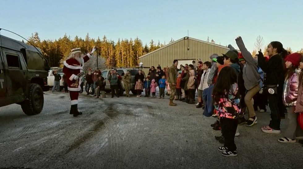 Santa Claus visits Yakutat, Alaska on Dec. 18, 2024.